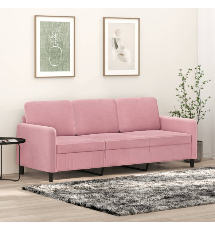 Canapé à 3 places Rose 180 cm Velours | Mobilier & Déco