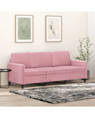 Canapé à 3 places Rose 180 cm Velours | Mobilier & Déco