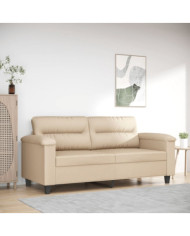 Canapé à 2 places Crème 140 cm Tissu microfibre | Mobilier & Déco