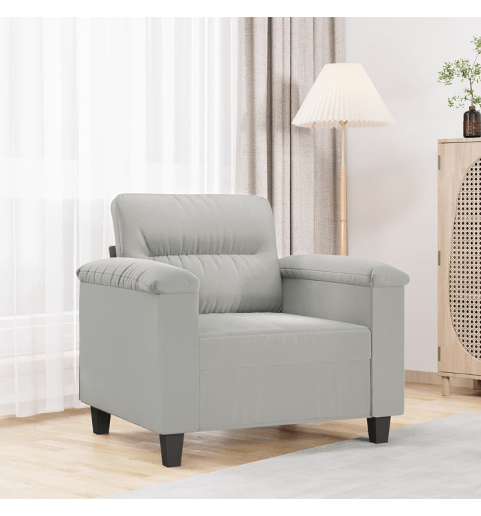 Fauteuil gris clair 60 cm tissu microfibre | Mobilier & Déco
