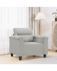 Fauteuil gris clair 60 cm tissu microfibre | Mobilier & Déco