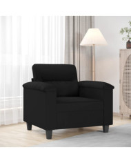 Chaise de canapé noir 60 cm tissu microfibre | Mobilier & Déco