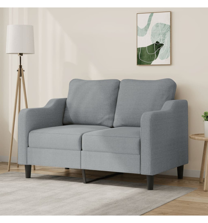 Canapé à 2 places Gris clair 120 cm Tissu | Mobilier & Déco
