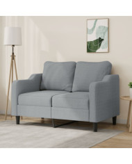 Canapé à 2 places Gris clair 120 cm Tissu | Mobilier & Déco