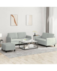 Ensemble de canapés 3 pcs gris clair velours | Mobilier & Déco