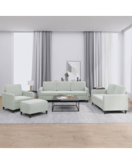 Ensemble de canapés 4 pcs gris clair velours | Mobilier & Déco