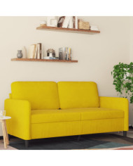 Canapé à 2 places Jaune 140 cm Velours | Mobilier & Déco