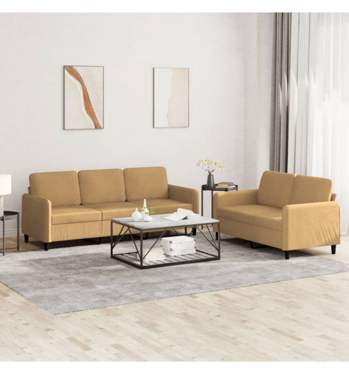 Ensemble de canapés 2 pcs marron velours | Mobilier & Déco