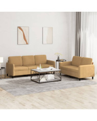 Ensemble de canapés 2 pcs marron velours | Mobilier & Déco
