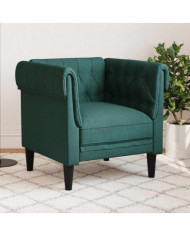 Fauteuil Chesterfield vert foncé tissu | Mobilier & Déco