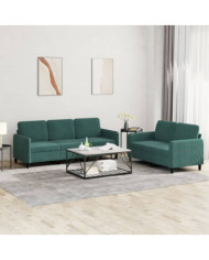 Ensemble de canapés 2 pcs vert foncé velours | Mobilier & Déco