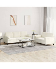 Ensemble de canapés 2 pcs avec coussins crème velours | Mobilier & Déco