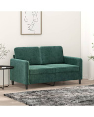 Canapé à 2 places Vert foncé 120 cm Velours | Mobilier & Déco