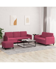 Ensemble de canapés 3 pcs rouge bordeaux velours | Mobilier & Déco