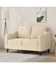 Canapé à 2 places Crème 120 cm Tissu | Mobilier & Déco