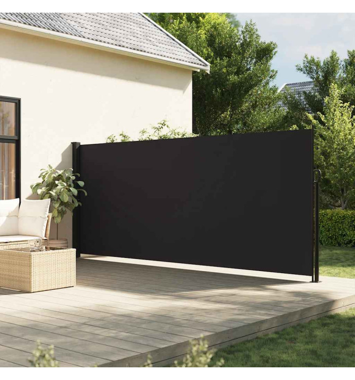 Auvent latéral rétractable noir 180x500 cm | Mobilier & Déco