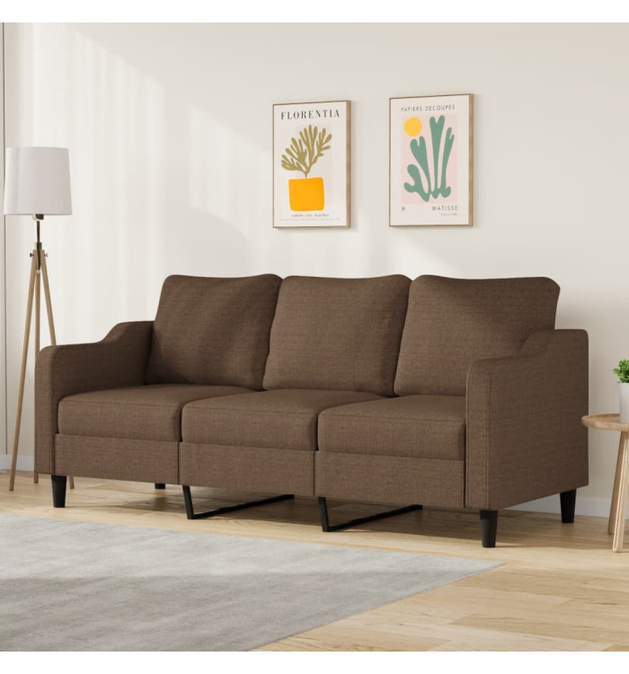 Canapé à 3 places Marron 180 cm Tissu | Mobilier & Déco