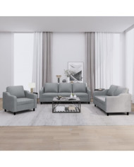 Ensemble de canapés 3 pcs avec coussins Gris clair Tissu | Mobilier & Déco