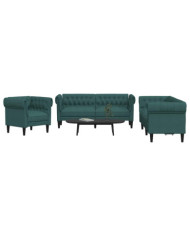 Ensemble de canapés 3 pcs vert foncé tissu | Mobilier & Déco