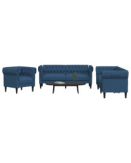 Ensemble de canapés 3 pcs bleu tissu | Mobilier & Déco