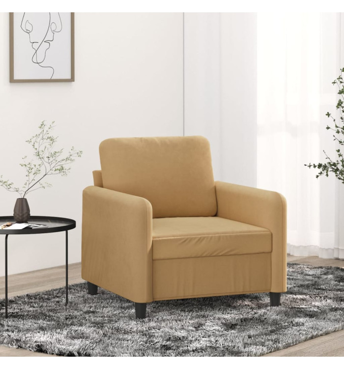Fauteuil Marron 60 cm Velours | Mobilier & Déco