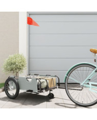 Remorque de vélo gris tissu oxford et fer | Mobilier & Déco
