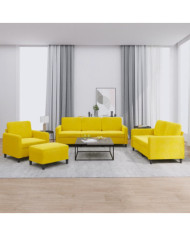 Ensemble de canapés 4 pcs jaune velours | Mobilier & Déco