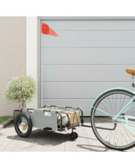 Remorque de vélo gris tissu oxford et fer | Mobilier & Déco