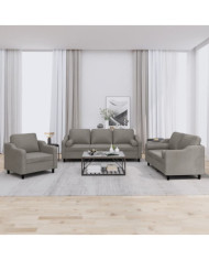 Ensemble de canapés 3 pcs avec coussins taupe tissu | Mobilier & Déco