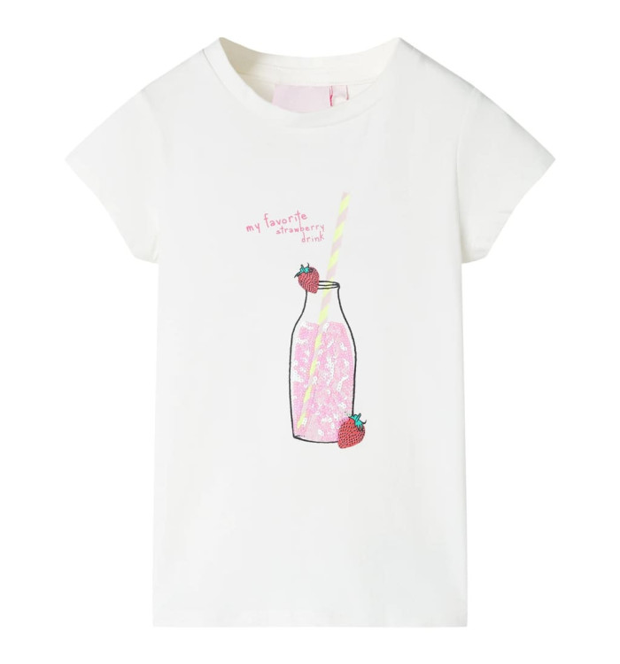 T-shirt pour enfants écru 104 | Mobilier & Déco