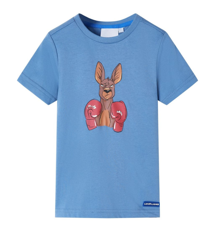 T-shirt pour enfants avec manches courtes bleu moyen 104 | Mobilier & Déco