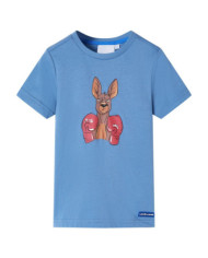 T-shirt pour enfants avec manches courtes bleu moyen 104 | Mobilier & Déco