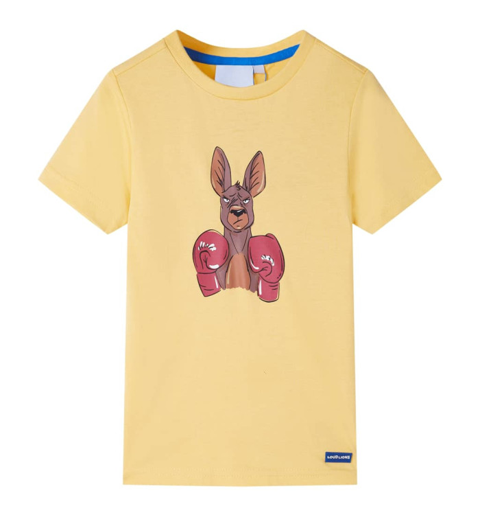 T-shirt pour enfants avec manches courtes jaune 128 | Mobilier & Déco