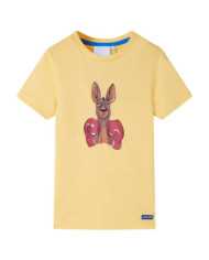 T-shirt pour enfants avec manches courtes jaune 128 | Mobilier & Déco