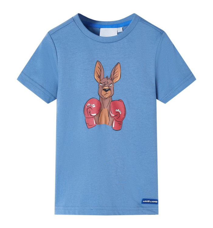 T-shirt pour enfants avec manches courtes bleu moyen 128 | Mobilier & Déco