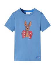 T-shirt pour enfants avec manches courtes bleu moyen 128 | Mobilier & Déco
