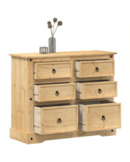 Commode Corona 110x43x91 cm bois massif de pin | Mobilier & Déco