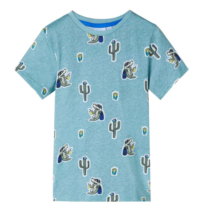 T-shirt pour enfants mélange vert clair 140 | Mobilier & Déco