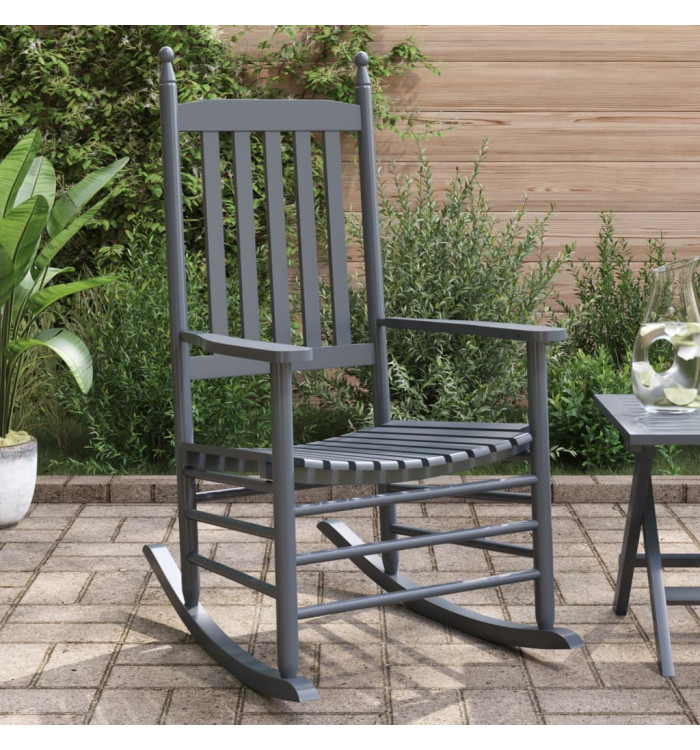 Chaises à bascule sièges incurvés lot de 2 gris peuplier massif | Mobilier & Déco