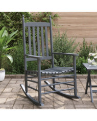 Chaises à bascule sièges incurvés lot de 2 gris peuplier massif | Mobilier & Déco