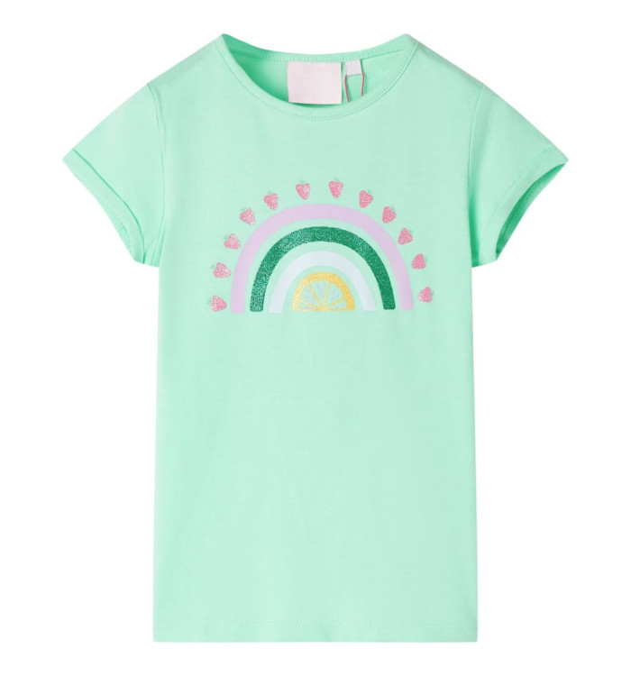 T-shirt pour enfants vert vif 128 | Mobilier & Déco