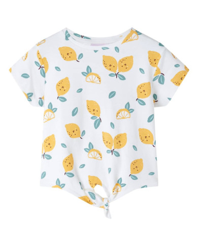 T-shirt pour enfants avec ourlet noué écru 92 | Mobilier & Déco