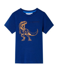 T-shirt pour enfants avec manches courtes bleu foncé 116 | Mobilier & Déco