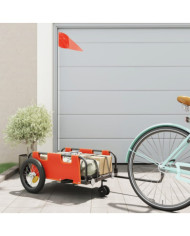 Remorque de vélo orange tissu oxford et fer | Mobilier & Déco