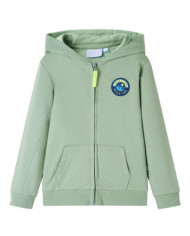 Sweat-shirt à capuche et fermeture éclair pour enfants kaki clair 92 | Mobilier & Déco