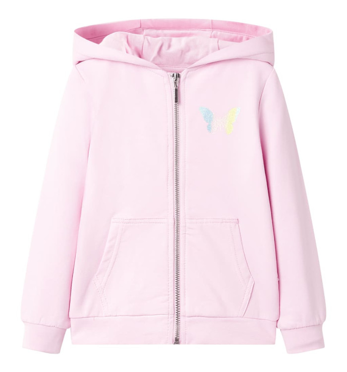 Sweat à capuche pour enfants rose clair 128 | Mobilier & Déco