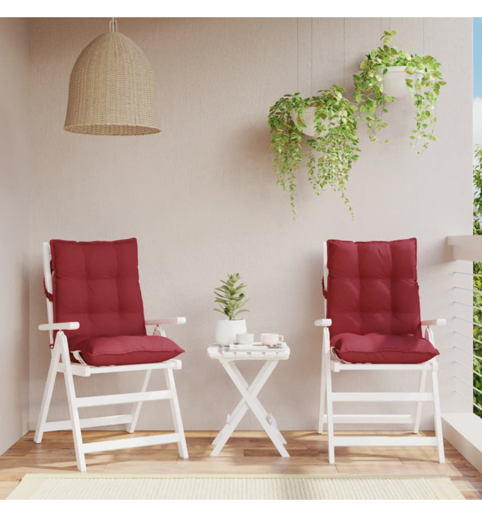 Coussins de chaise à dossier bas lot de 2 rouge bordeaux | Mobilier & Déco