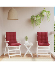 Coussins de chaise à dossier bas lot de 2 rouge bordeaux | Mobilier & Déco