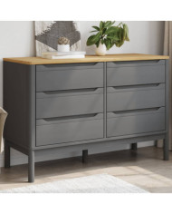 Commode FLORO gris bois de pin massif | Mobilier & Déco