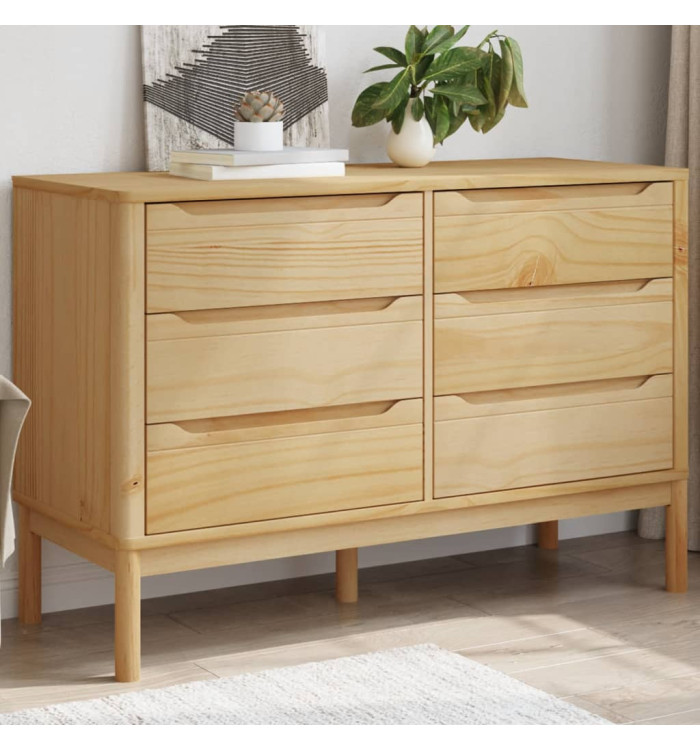 Commode FLORO cire marron bois de pin massif | Mobilier & Déco